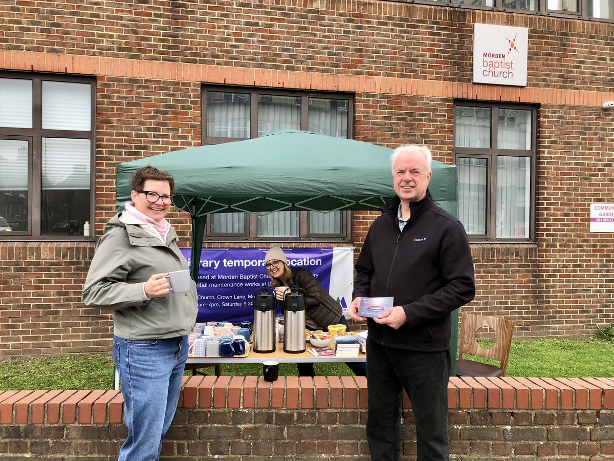 ThirdSpaceMin's tweet photo. We had a great day sharing good news on Good Friday on the streets of Morden. We were offering refreshments, a listening ear, prayer, &amp; another bible giveaway. Yet again we gave out so many Bibles - one a minute! It’s such a privilege to share truth, hope &amp; love to our community. https://t.co/kYwJvQ0LzC