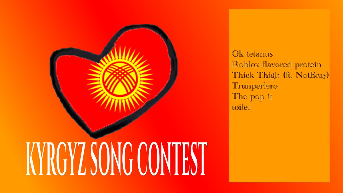 vaebmoment's tweet photo. #BADVISION🇰🇬: The running order and song names of the KYRGYZ SONG CONTEST have been revealed.
The winner will represent the country at Badvision. https://t.co/qXpOL7GleQ