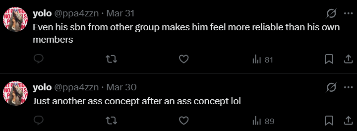 alltxtprotect's tweet photo. ‼️REPORT AND BLOCK‼️

@/ppa4zzn 
> https://t.co/RVy3FE3mms

This account is an yj akgae and has been actively making h@te comments towards the group and other members. Their whole profile is filled with such behaviour.

Report under h@te and h@rrasment. https://t.co/09Vs3faztW