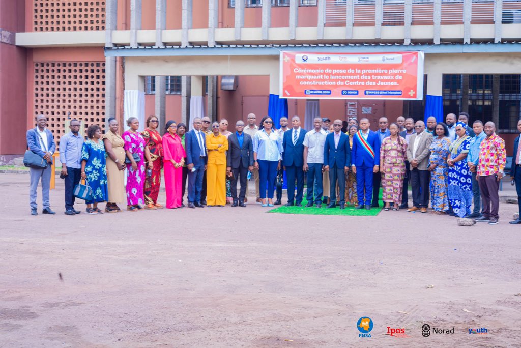 PnsaD5822's tweet photo. @Pnsa5822 lance officiellement la construction du nouveau bâtiment du centre des jeunes à travers la pose de la 1ère pierre par le SG à la santé publique et hygiène, le 03 avril 2026 à l'INPESS avec l'appui financier de @MakokiYaMwasi https://t.co/XlPcZsUBrp