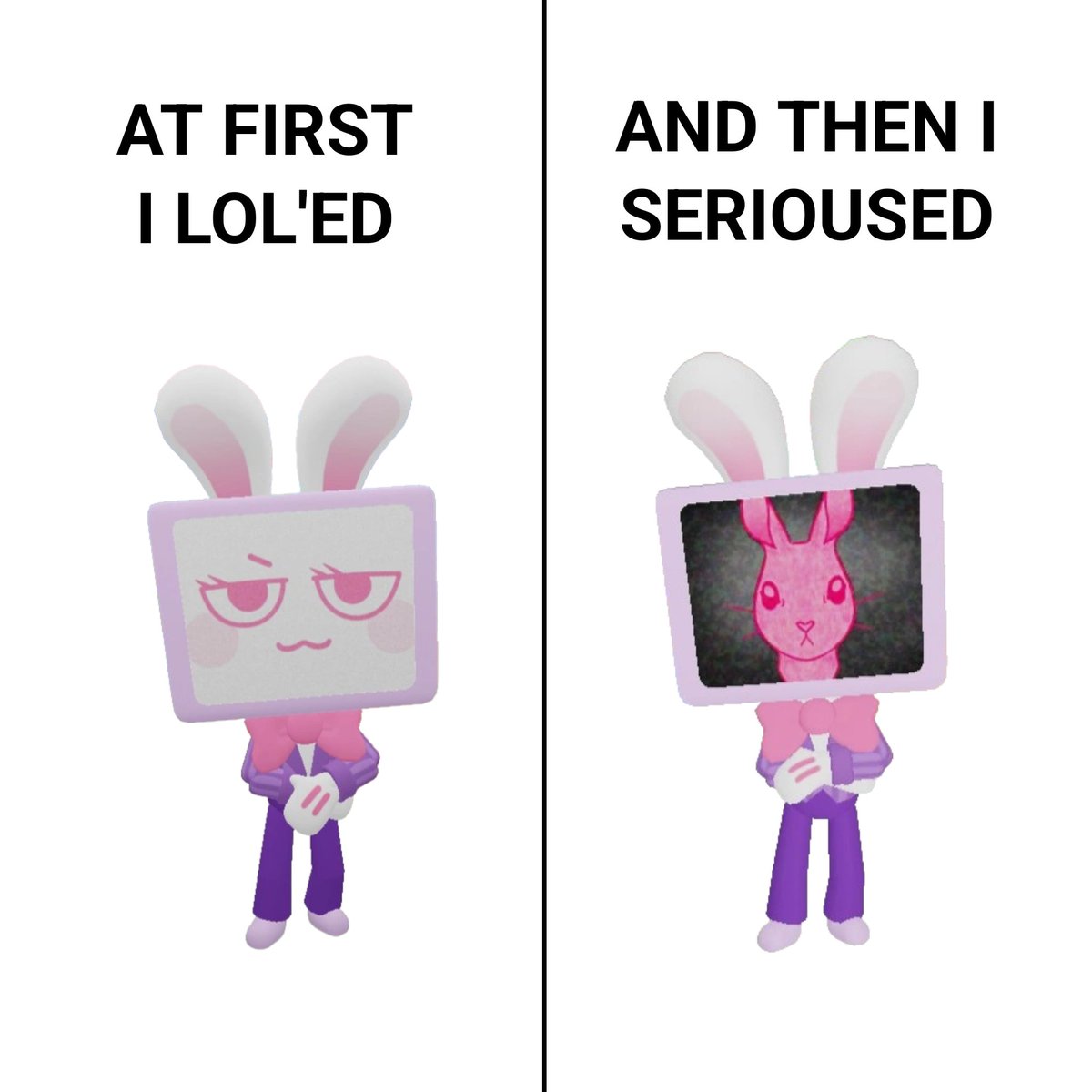 QApples52's tweet photo. Made this when I first saw the skin 
And thought of this meme
#dandysworld #roblox #vee https://t.co/i7jdbbGSLJ