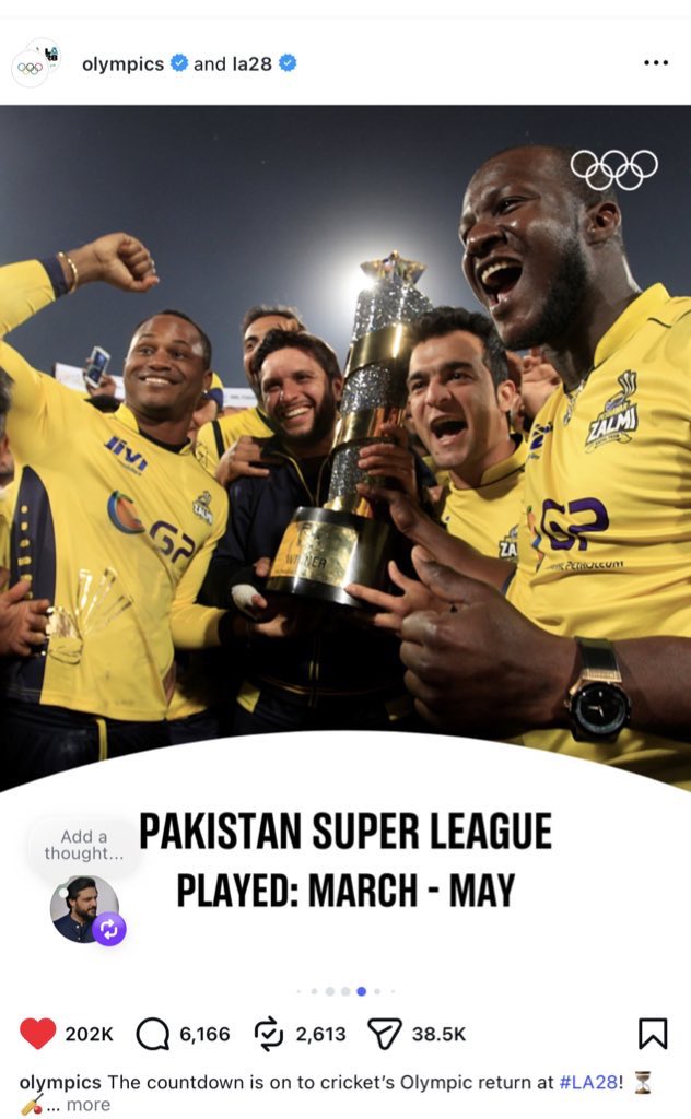 MianAbbas_92's tweet photo. Rise of Zalmi 🔥 Can’t be more proud than seeing Zalmi being featured at the @Olympics as the face of @thePSLt20🤩. Credits our chairman @JAfridi10 for always thinking beyond the boundaries.🙌🏼

With our global bonding with organizations like @commonwealthsec @UN_Women @Refugees @UNIC  & @USCGLahore continues us to represent PSL & 🇵🇰 on the world stage as our strongest international identity. 💛

#GlobalZalmi #RiseofZalmi #YellowStorm #NewEra