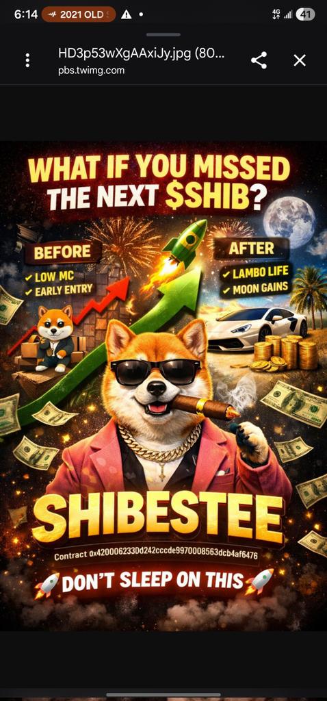 LuckyLawyer4's tweet photo. @doggodcrypto Low cap + strong narrative = $ShibEstee

CA
0x4200000623d0242cccd4e907008583dcb4af6472 https://t.co/fLXuLSi7i7