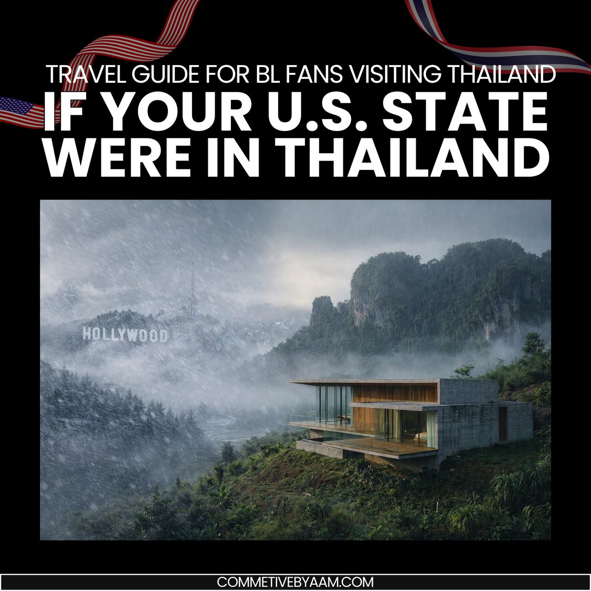 commetivebyaam's tweet photo. I felt like the U.S. fans visited Thailand more than usual this year. First, WELCOME. So I compare every U.S. state to a province in Thailand based on vibes, scenery, people, and overall energy.
👉🏼 Read the article:
https://t.co/OCu8O5QAl4
#BLfans #specialarticle #commetivebyaam https://t.co/m3urXFYN9D