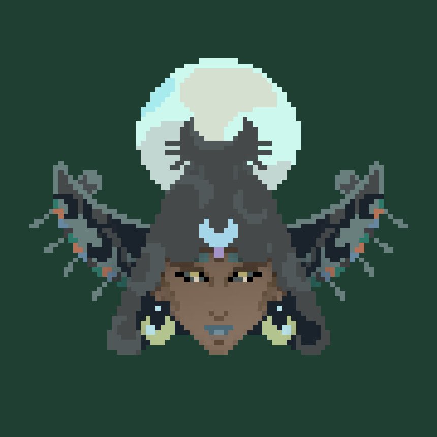 Working on pixel Hades II portraits, but this one, and probably Artemis (I’ll show you later) are my favorites.