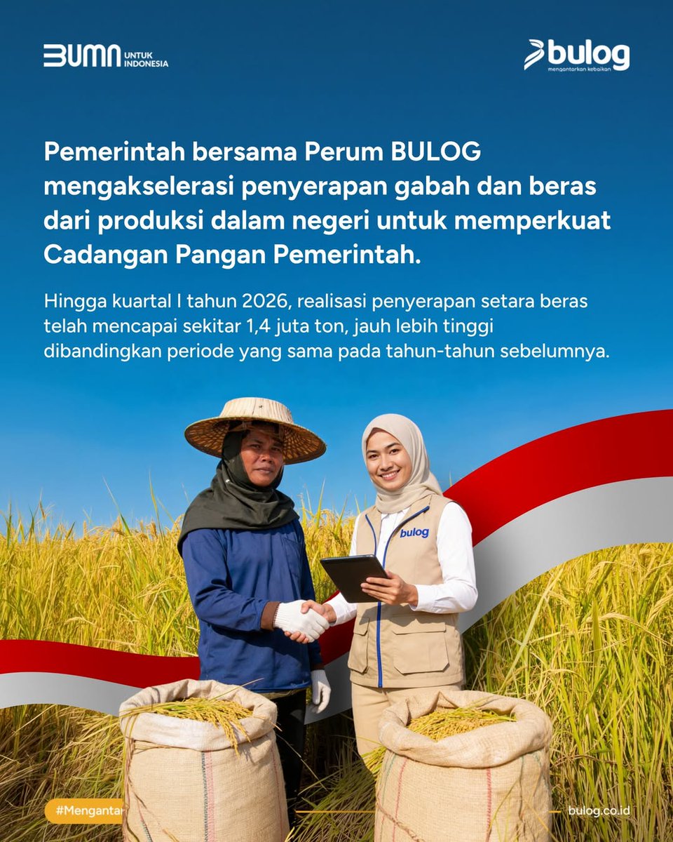updatepanganntt's tweet photo. Menghadapi potensi El Nino yang diperkirakan berlangsung hingga beberapa bulan ke depan, Perum BULOG terus memperkuat Cadangan Pangan Pemerintah melalui percepatan penyerapan gabah dan beras hasil produksi petani dalam negeri. Capaian penyerapan yang signifikan https://t.co/aKpSPBctYS