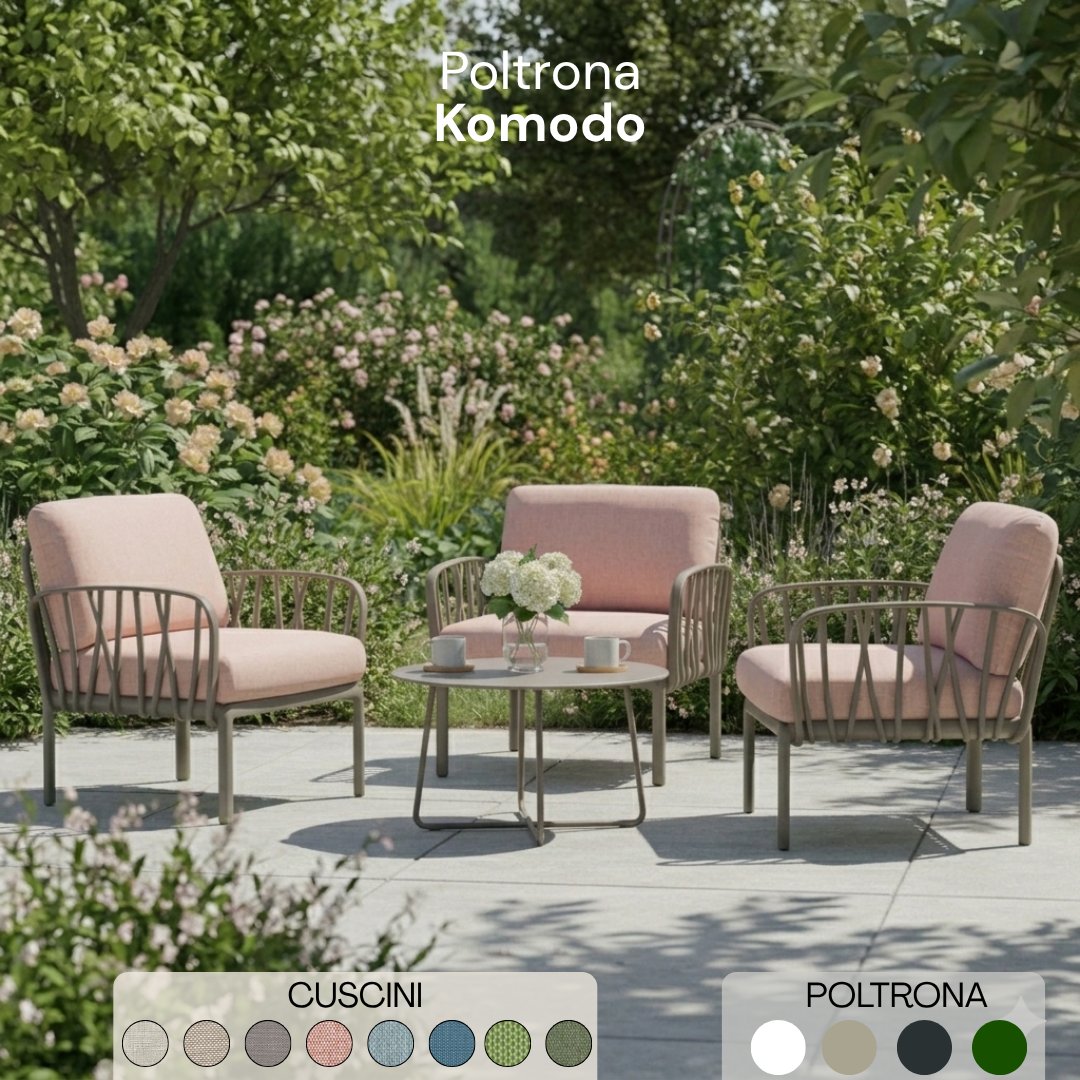 LevanteShop's tweet photo. ☀️ Poltrona Komodo Made in Italy
Struttura robusta in resina fiberglass anti-UV con cuscini in tessuto, resistente agli agenti atmosferici. Perfetta per relax in giardino, terrazzo o veranda. Comoda, elegante e pratica. Scopri di più: https://t.co/92Ki58yHsu
#PoltronaGiardino https://t.co/ke8Q7Mg0VI