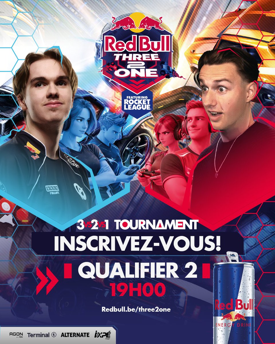 RocketBaguette's tweet photo. 🪽🏆 Amis Belges, @RedBullBe lance un tournoi au format UNIQUE !

3v3 au départ, puis en Playoffs : 3v3, 2v2 ou 1v1 👀
 💙 Tout ça avec @AtowRL !

📅 Qualifiers : 4, 9 & 12 avril ➡️ Playoffs le 15
🇧🇪 Finale à Bruxelles le 1er mai

Inscriptions jusqu’à 18:30 pour aujourd’hui ! ⤵️