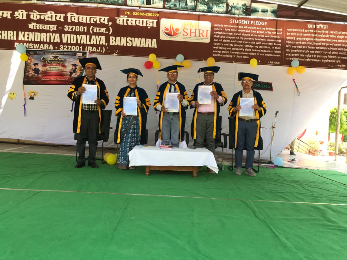 On 02.04.2026, PM SHRI Kendriya Vidyalaya Banswara proudly celebrated the Convocation Ceremony for Class II &amp; Class V students. 
A joyful occasion marking growth, achievements, and new beginnings for our young learners. 
<a href="/kvsrojaipur/">KVS RO JAIPUR</a> <a href="/KVS_HQ/">Kendriya Vidyalaya Sangathan</a> <a href="/Kvno3J/">PM SHRI K.V.No. 3 JAIPUR</a> <a href="/KvsMumbai/">KVS RO Mumbai</a> <a href="/ZIETMUMBAI/">ZIET Mumbai</a>