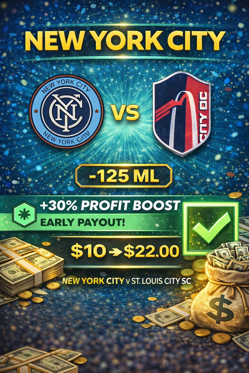 HEB_Sports's tweet photo. NYCFC ML 🔵⚪️🔥

New York City FC vs St. Louis City SC 👀-125 solid spot 

💯Home side advantage 🏟️

$10 → $18.00 💰Let’s cash it ✅

🔗 FREE DISCORD: https://t.co/mCbjvOrVQK https://t.co/cHYh3JDWY0