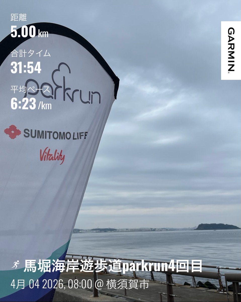hiro_nc3's tweet photo. 馬堀海岸遊歩道parkrunに参加🏃‍♀️スピ練してないから、このペースでもしんどい💦終わってから走水水源地へ🌸今日開催されてる三浦半島���遊ウルトラウォーキングの矢印が設置されてました。参加の皆さま、どうぞご安全に🦺帰りに西友でトライアルのたまごサンドを買ってきました😋 https://t.co/9kRhIcCzle