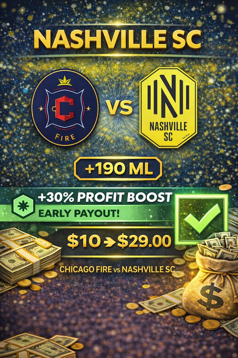 HEB_Sports's tweet photo. NASHVILLE SC ML 🟡🔥

Chicago Fire vs Nashville SC 👀+190 DOG VALUE 

💰Big upside spot here 😳

$10 → $29.00Let’s cash it ✅

🔗 FREE DISCORD: https://t.co/mCbjvOrVQK https://t.co/FbyUlawvwH