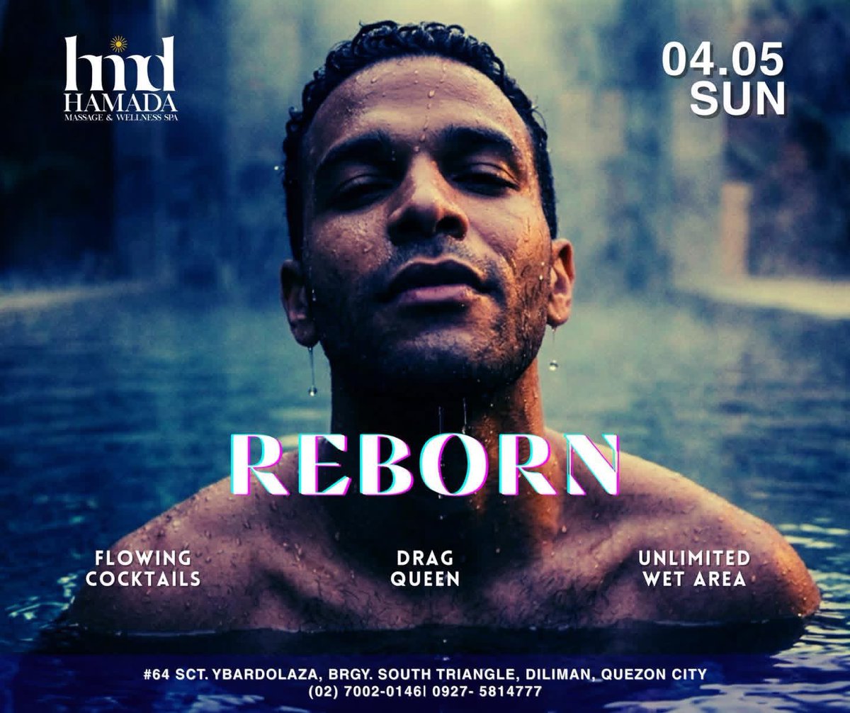 HamadaSpa's tweet image. Step into the water. Leave the world behind.
Be refreshed. Be renewed. Be REBORN.
04.05 | Hamada Massage &amp;amp; Wellness Spa

#HamadaSpa #Reborn #SpaNight #QuezonCity