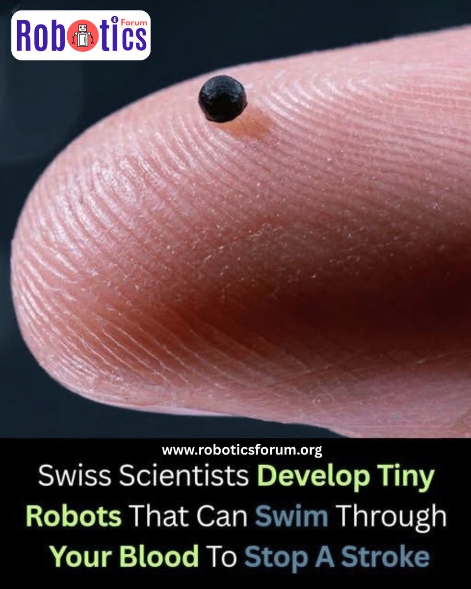 RoboticsForum's tweet photo. 🧠🤖 Swiss scientists unveil magnetic microrobots that can deliver clot-dissolving drugs directly to stroke sites with pinpoint accuracy 🇨🇭

#ROBOTICSForum #Microrobots #StrokeCare #MedicalInnovation #Science #FutureOfMedicine https://t.co/Mq2tN2EXVR