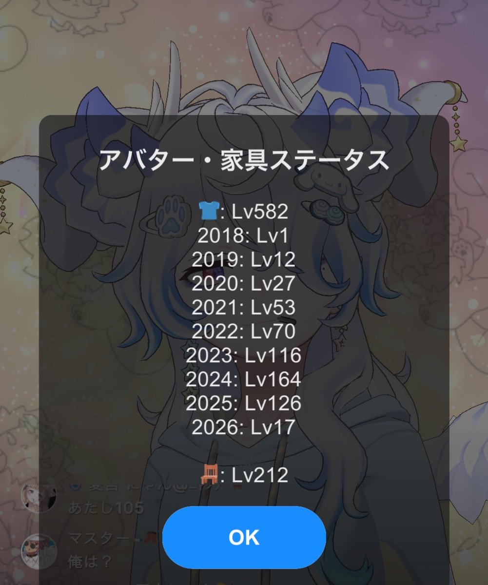 アバター家具ステータスLv582でした🥰

高いのか？🤔

平均いくつだ？

#REALITY
#REALITYステータス
#REALITYエイプリルフール