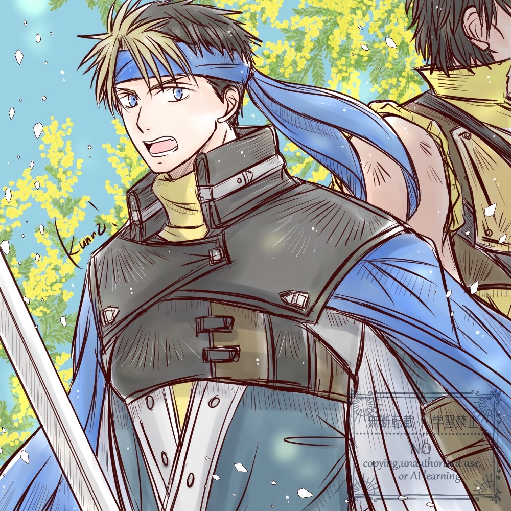 🐻🤝⚡

推し活でイラスト練習4
若ゲオルグさんに続いて、再び大好きなゲーム幻水2からフリックさんと頼もしい…💪✨
匂わせシリーズ(？)
ミモザの花言葉を添えて
今回はガッツリ見えてる！になっちゃいました😂