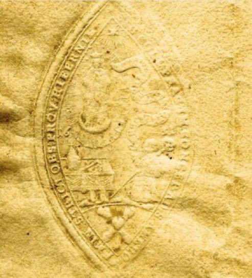 jdmccafferty's tweet image. 4 Apr 1631: Patrick Fleming hagiographer &amp;amp; future martyr pays 2,100 florins for the site of the #Irish #Franciscan College Prague #otd   (JMcC - the seal of the college now in @ucdarchives )