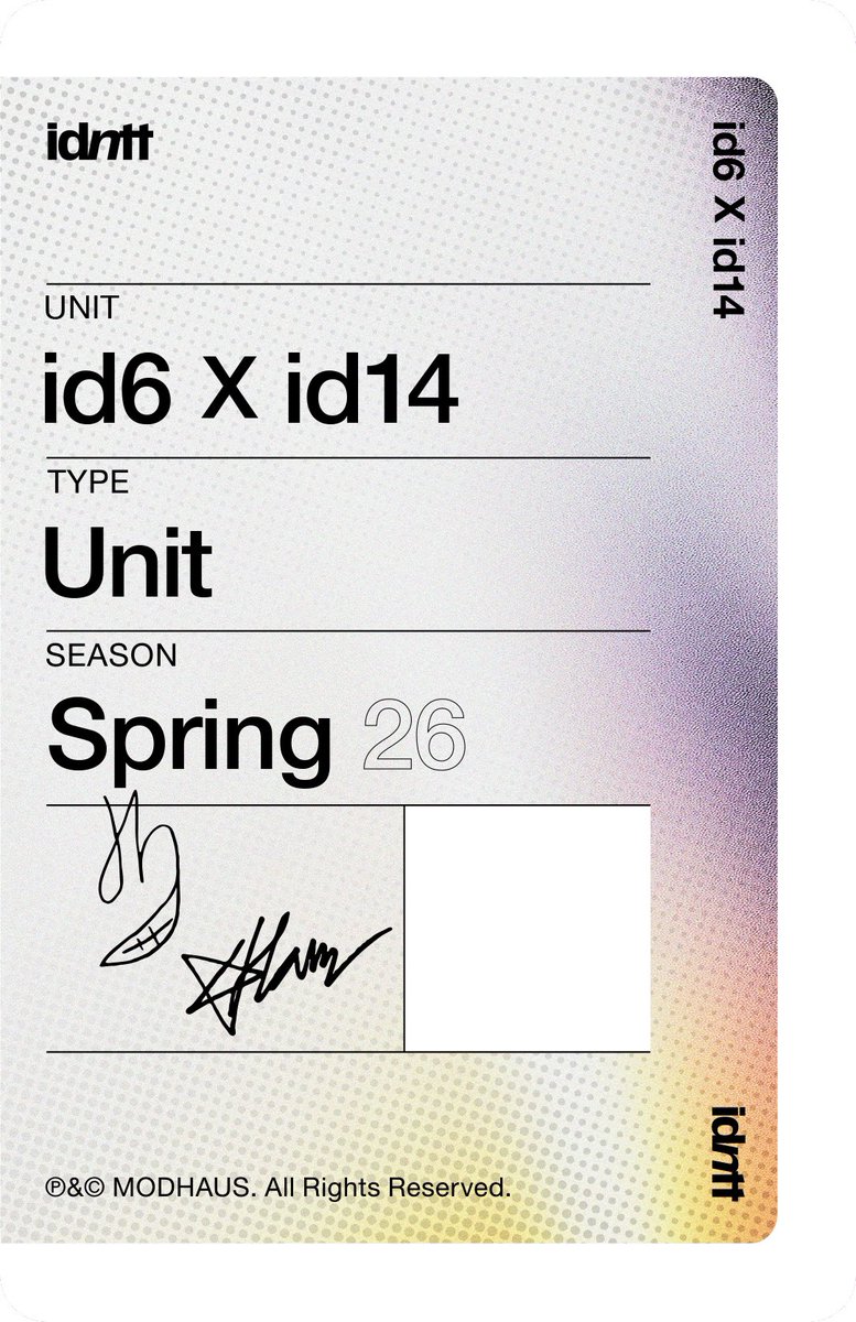 id6feed's tweet photo. 🎞️ objekt release!  

juho &amp; yejoon spring26 401z
id6 x id14 unit type objekt   

#idntt #아이덴티티 
#kimjuho #김주호 https://t.co/lxoKOyzXVC