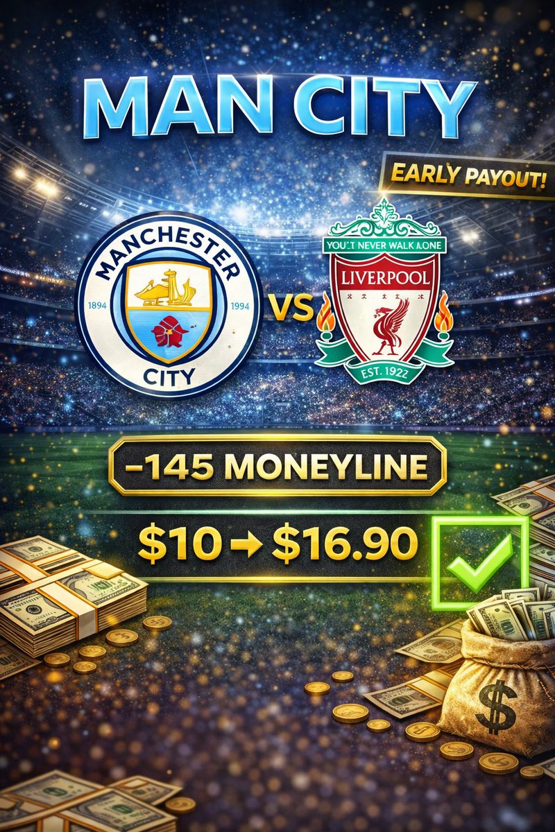 HEB_Sports's tweet photo. MAN CITY ML 🔵🔥

Man City vs Liverpool 👀-145 solid spot 

💯Too much quality on this side 😤

$10 → $16.90 💰E

arly payout potential 👀Let’s cash it ✅

🔗 FREE DISCORD: https://t.co/mCbjvOrVQK https://t.co/68mMYD1KTB