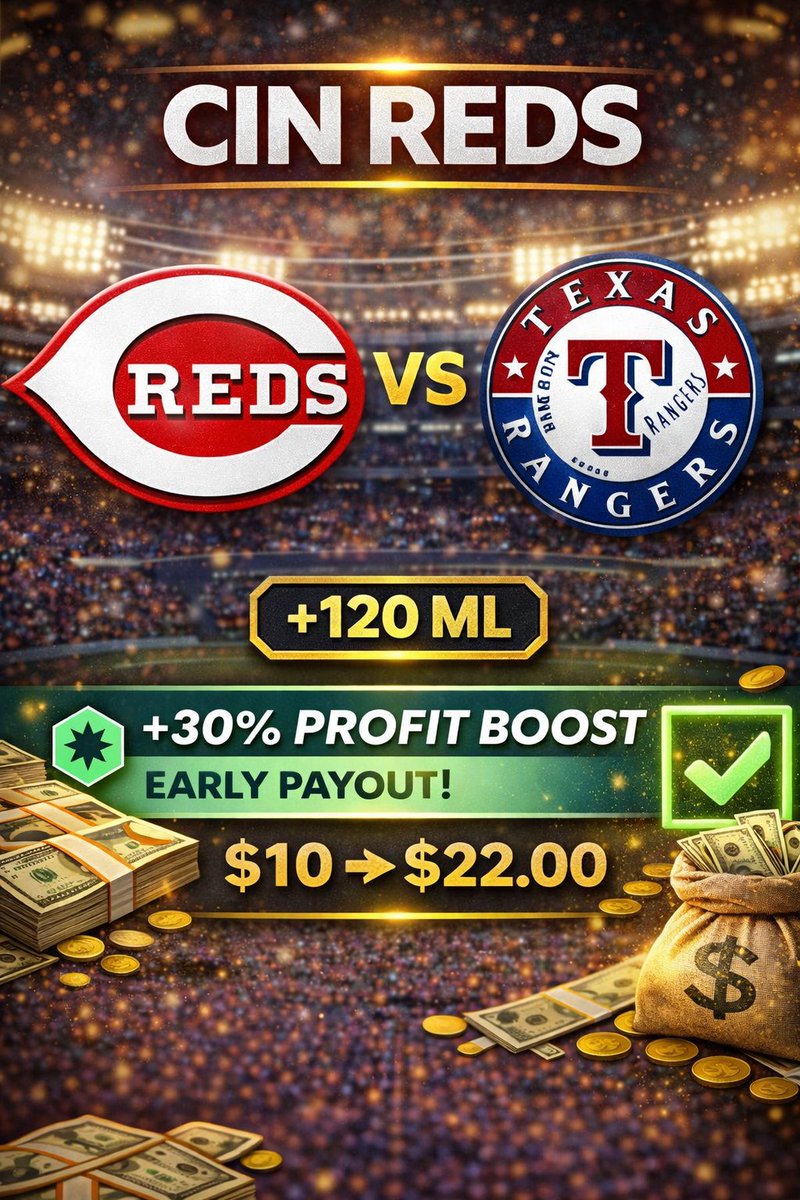 HEB_Sports's tweet photo. REDS ML 🔴🔥

CIN Reds vs Texas Rangers 👀

CIN hitting .538 vs Rocker 😳💥

Bats should go CRAZY 💯

+120 VALUE 💰

$10 → $22.00

Let’s cash it ✅

🔗 FREE DISCORD: https://t.co/mCbjvOrVQK https://t.co/EkJ4k67YQU