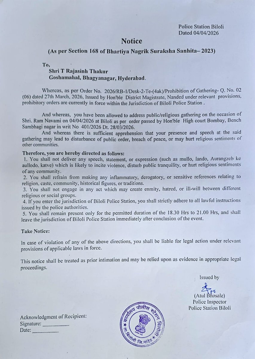 Raja Singh tweet media