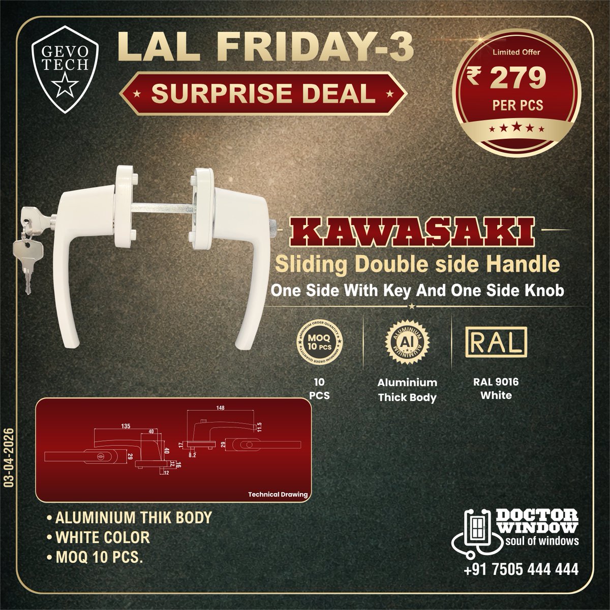 DOCTORWINDOW_IN's tweet image. GEVO TECH KAWASAKI SLIDING DOUBLE SIDE HANDLE ONE SIDE KEY AND SIDE KNOB
GEVO TECH MALDIVES NECKLESS HANDLE
GEVO TECH KOMATSU CASEMENT HANDLE
GEVO TECH TOKYO NARROW BASE CRANK HANDLE WITH KEY

#handle #premiumhandle #doctorwindow #soulofwindows #hardware #hardwareaccessories