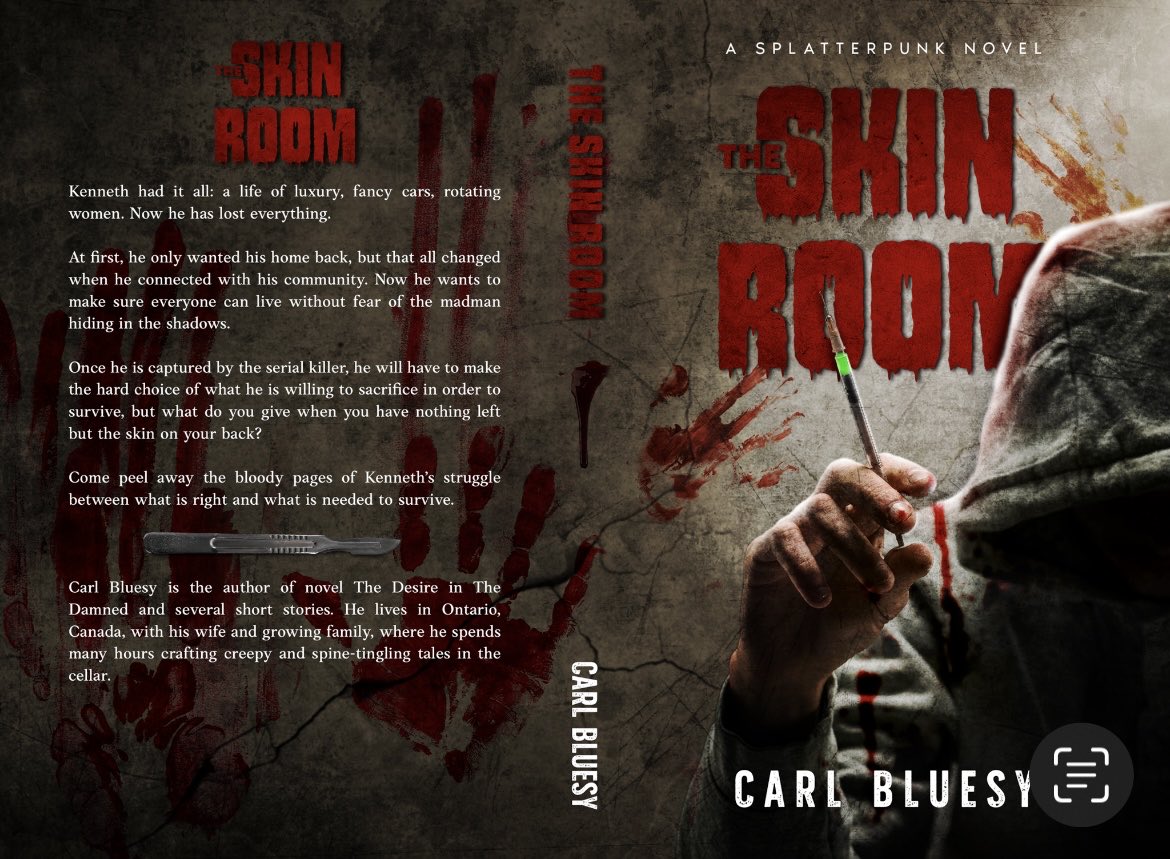 The cover for the paperback of my upcoming book The Skin Room

#theskinroom #bookcover #horrorbooks #indieauthor #splaterpunk