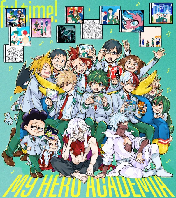 10周年おめでとう〜〜 ちゃんとした絵ができるまで再掲で失礼します 左右2枚合わせてひとつのイラストです #MHA #BNHAfanart #ヒロアカアニメ10周年