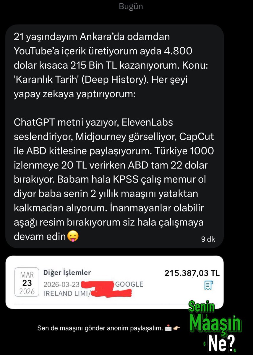 Senin Maaşın Ne? 💸 tweet media