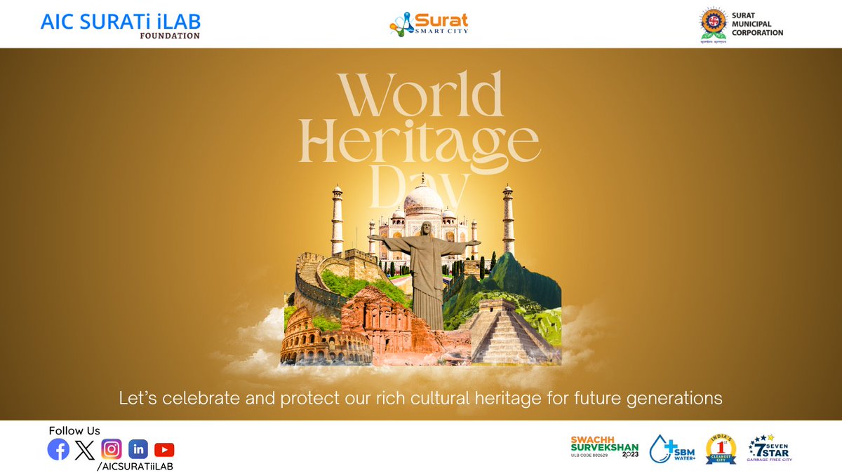 AICSURATiiLAB's tweet photo. 🏛️🌍 Celebrating World Heritage Day — preserving our shared history and cultural treasures for future generations! ✨

#worldheritageday #PreserveHeritage #ProtectOurPast #aicsuratiilab #startup https://t.co/ztFUpL1tAx