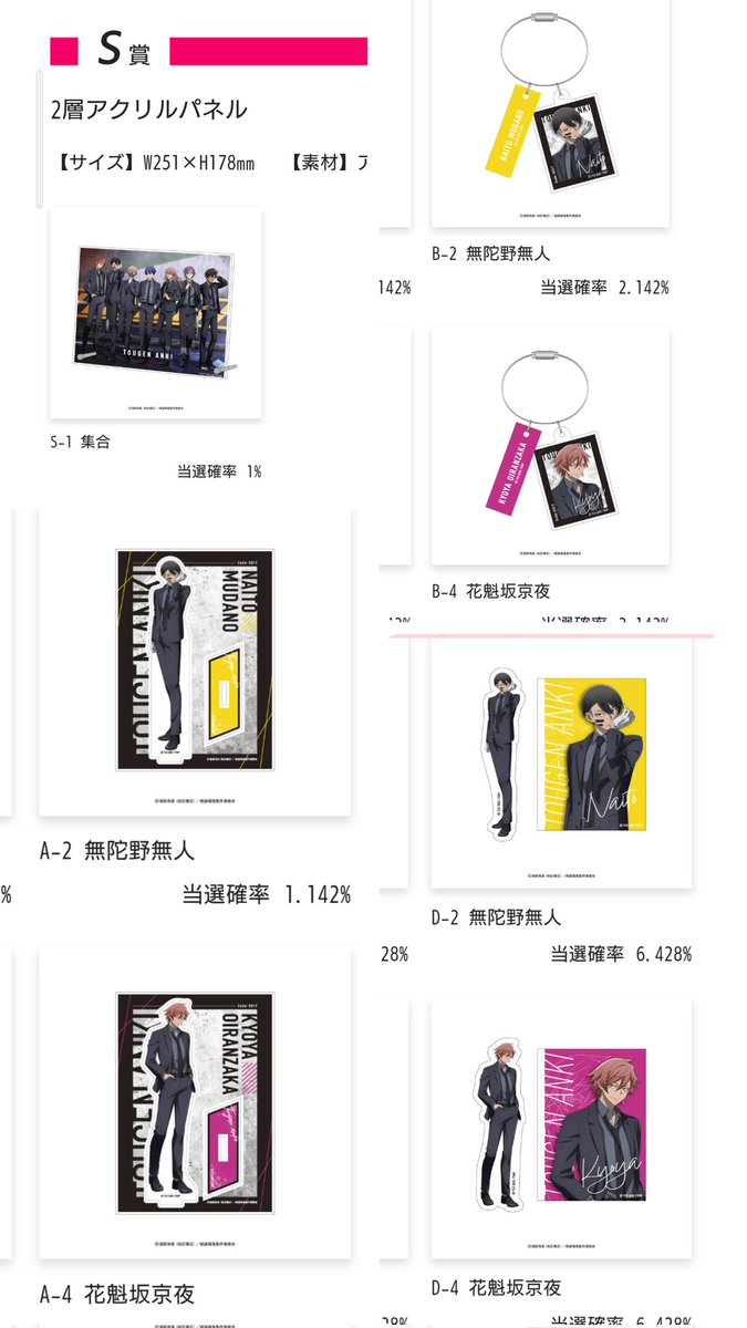 kiku_change's tweet photo. 【異種交換につきまして】
前段のくじ景品は画像のお品物をS×1､他各2点探しております
その他淀川､無陀野､花魁坂､桃尾､並木度､桃角を求めております
何でもご検討させていただきますのでお気軽にご相談下さい🙇 https://t.co/SyHbZrCAiZ