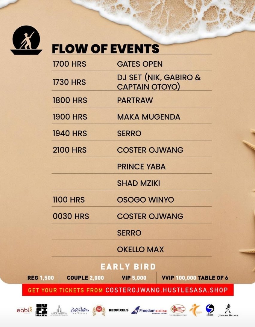 nairobinow's tweet photo. Out of Town: The Fisherman's Experience ~ #Pwani Edition, Apr. 4 2026 @ Wild Waters  - #Nyali.

Date: April 4, 2026 
Venue: @WildWatersKE
Time: from 5 PM 
Tickets: https://t.co/gHRWa1SLwT

.@CosterOjwang x @OkelloMax254: #FishermanExperience https://t.co/eIwvT4YJEb