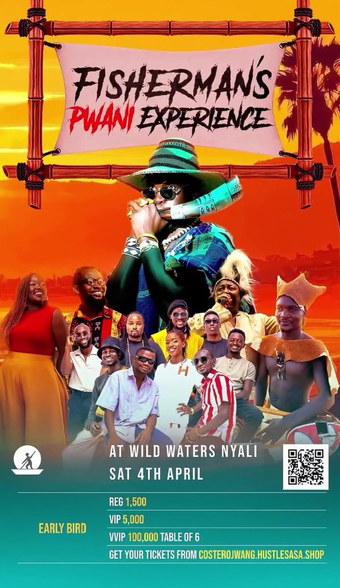 nairobinow's tweet photo. Out of Town: The Fisherman's Experience ~ #Pwani Edition, Apr. 4 2026 @ Wild Waters  - #Nyali.

Date: April 4, 2026 
Venue: @WildWatersKE
Time: from 5 PM 
Tickets: https://t.co/gHRWa1SLwT

.@CosterOjwang x @OkelloMax254: #FishermanExperience https://t.co/eIwvT4YJEb