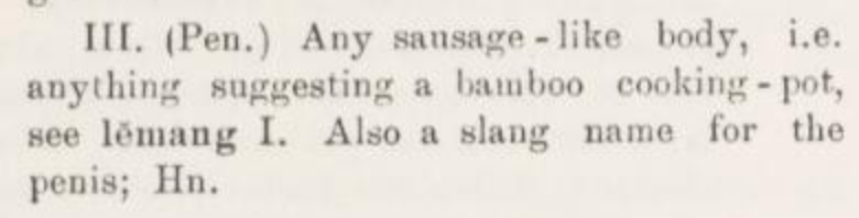 puspawangsa's tweet photo. Lemang isn’t new slang, has been making people smirk since at least 1932 😉 https://t.co/srMgp7czs9