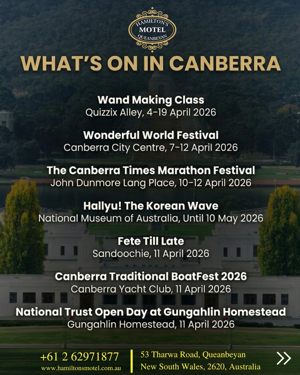 hamiltonsmotel's tweet photo. School holidays are here in Canberra  — events, festivals &amp; family fun every day! Stay close at Hamilton’s Queanbeyan Motel &amp; enjoy a comfortable, convenient getaway.
Book 3 nights &amp; get 10% OFF. Limited rooms!
📞 +61 2 6297 1877 | https://t.co/s5ETgHtAXS

#SchoolHolidays #Motel https://t.co/iWusafIQgJ