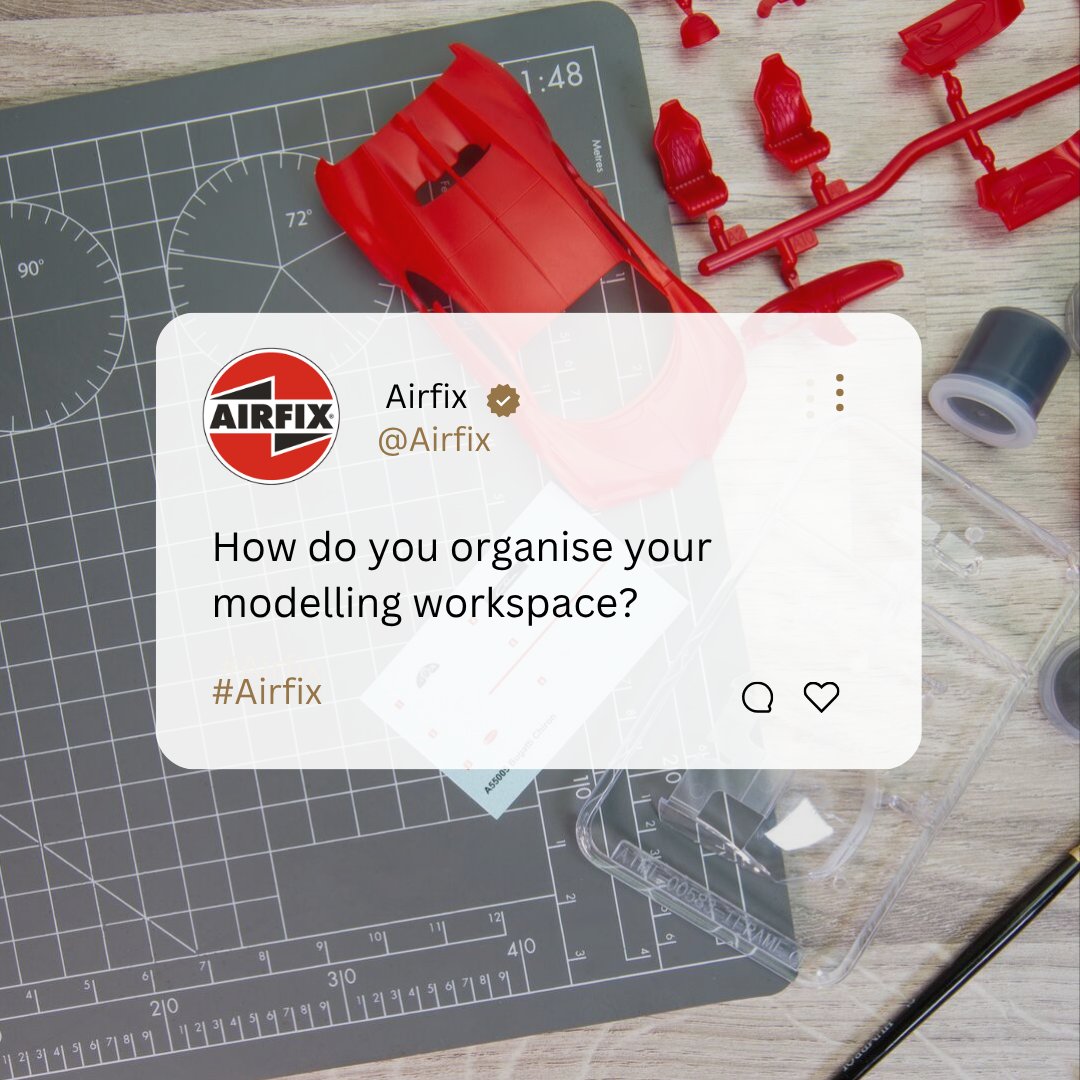 Airfix's tweet image. How do you organise your modelling workspace?

Let us know in the comments 👇

Shop now: ow.ly/oMZG50YBFPv 👈

#Airfix #ScaleModelling #ScaleModels #Workbench