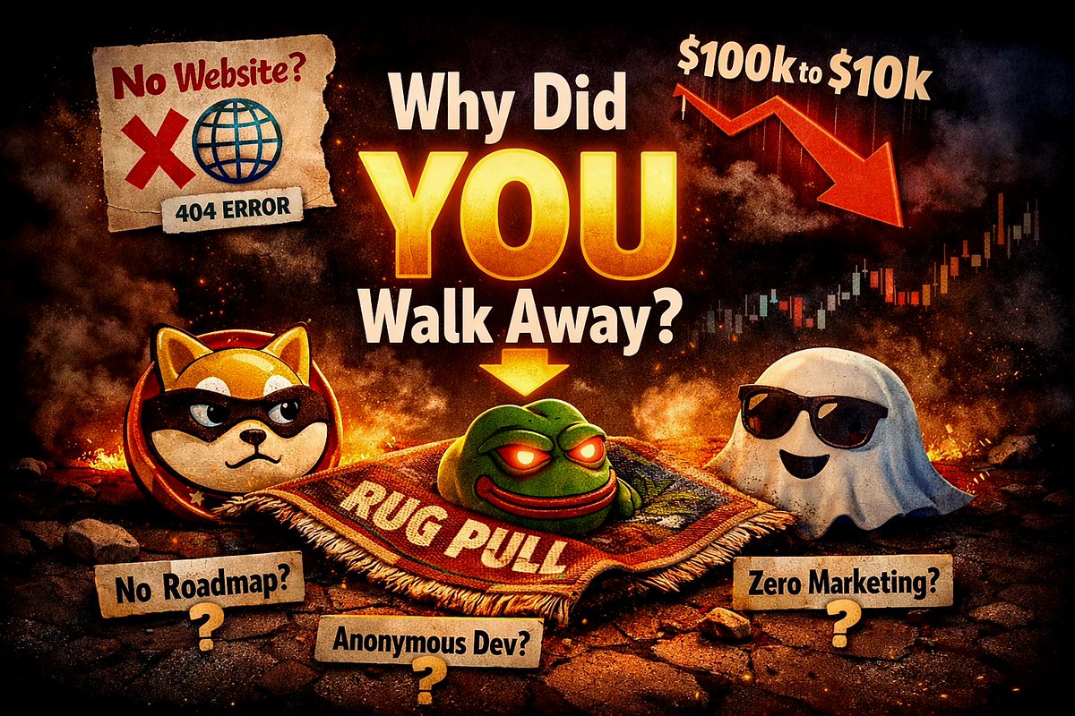 seorov's tweet photo. Be honest ⚠️
Have you ever skipped buying a memecoin
just because it had no website?

I've watched $100k market caps die at $10k
because they looked like a rug from day one.

What made YOU walk away from a token? 👇 https://t.co/xmrETFOd9c