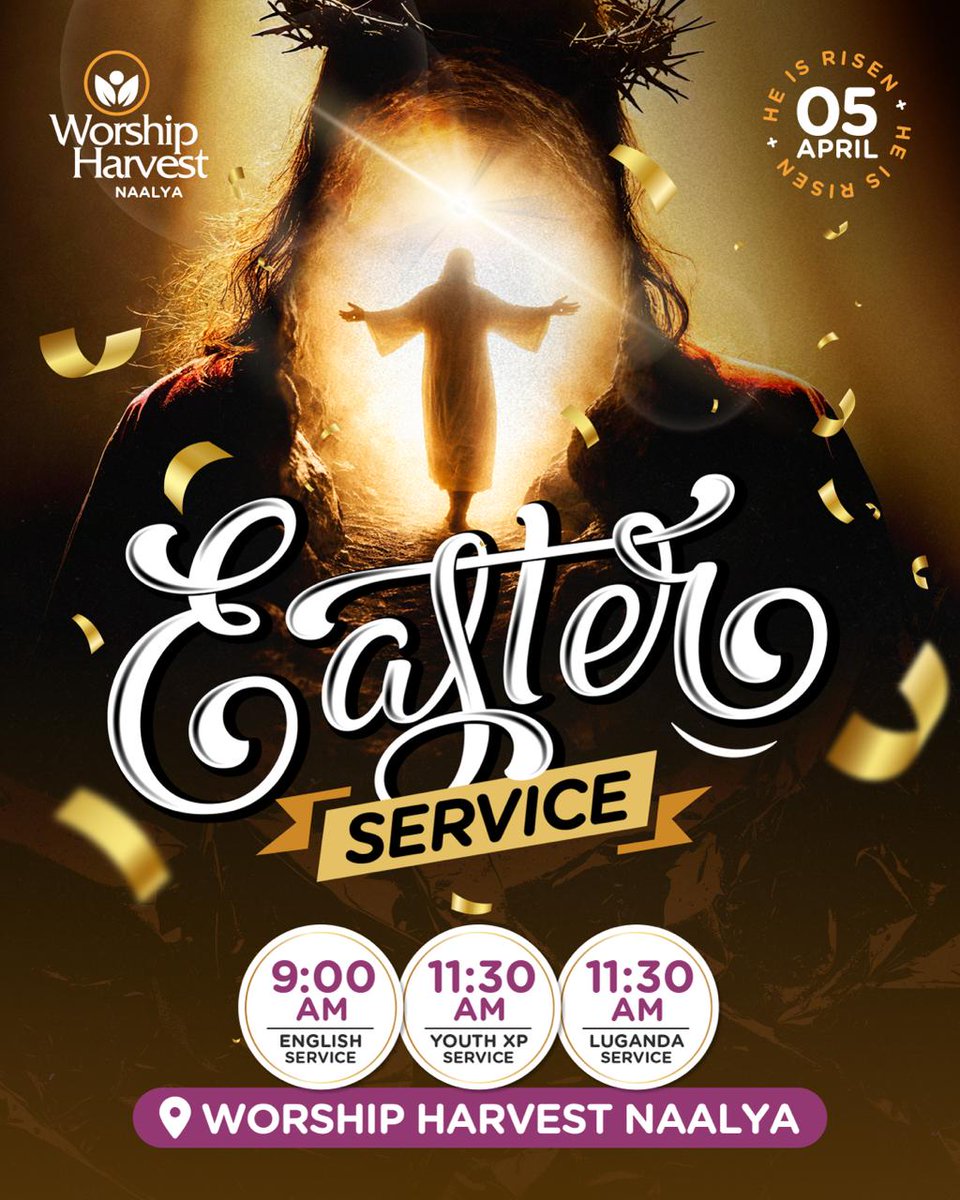 ✨He is risen✨

Join us this Sunday at Worship Harvest Naalya as we celebrate the resurrection of our Saviour, Jesus Christ. 

#WorshipHarvest
#EasterSunday