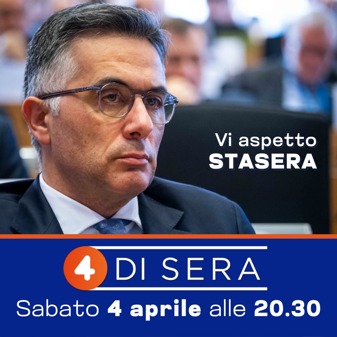 MaxSalini's tweet photo. Vi aspetto stasera a partire dalle 20.30, in diretta su Rete4,  ospite della trasmissione @4disera
@EPPGroup
@forza_italia https://t.co/qMR6ICKrsY