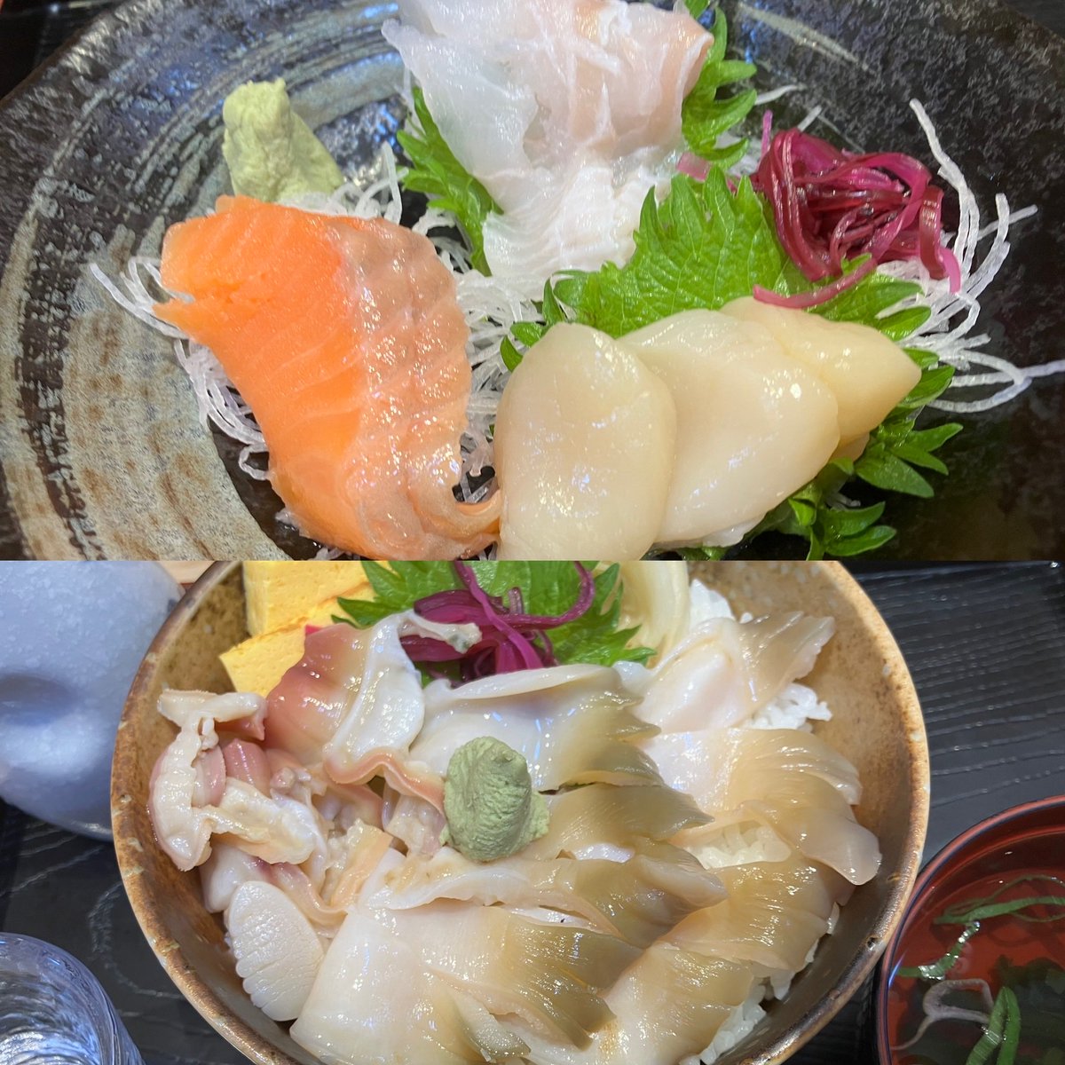 onsenmeshi2's tweet photo. 小松水産の海鮮丼サンピアザ店
ちょい飲みセット 1,000 円(税込)16 時～20 時 1 回のみ
頂きました。

生ビール 2 杯(グラス)又は日本酒 2 号と刺身 3 点盛りで、この価格 びっくりですね！

私は、ビール 1 杯と熱欄 1 合を注文。刺身は、ホタテ、サーモン、白身魚(おそらくソイ)で、鮮度抜群！ https://t.co/rwlG5i5bqw
