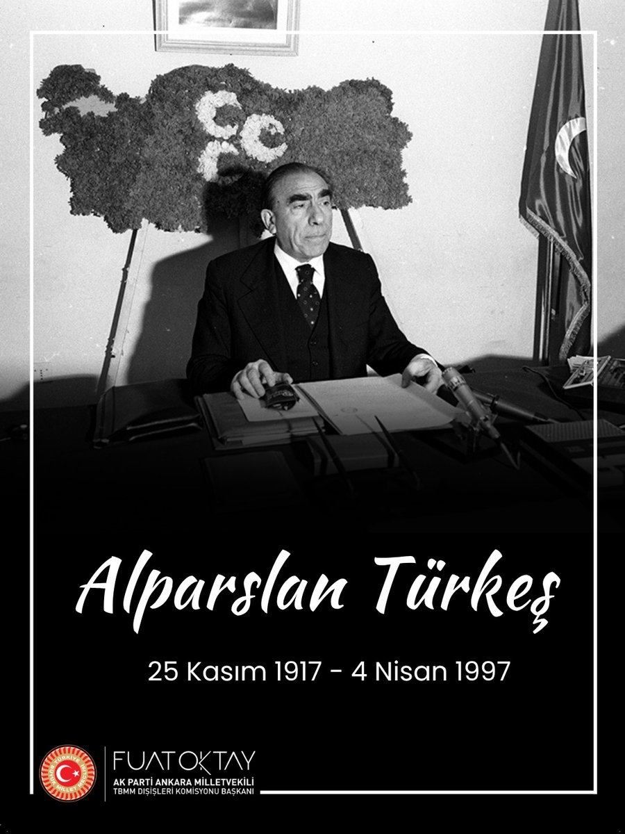fuatoktay's tweet photo. Milliyetçi Hareket Partisi’nin Kurucu Genel Başkanı Alparslan Türkeş’i, ebedî âleme irtihalinin 29’uncu yıl dönümünde rahmetle yâd ediyorum.

Mekânı cennet, makamı âli olsun. 🇹🇷

#AlparslanTürkeş https://t.co/eaaQTCZxeH