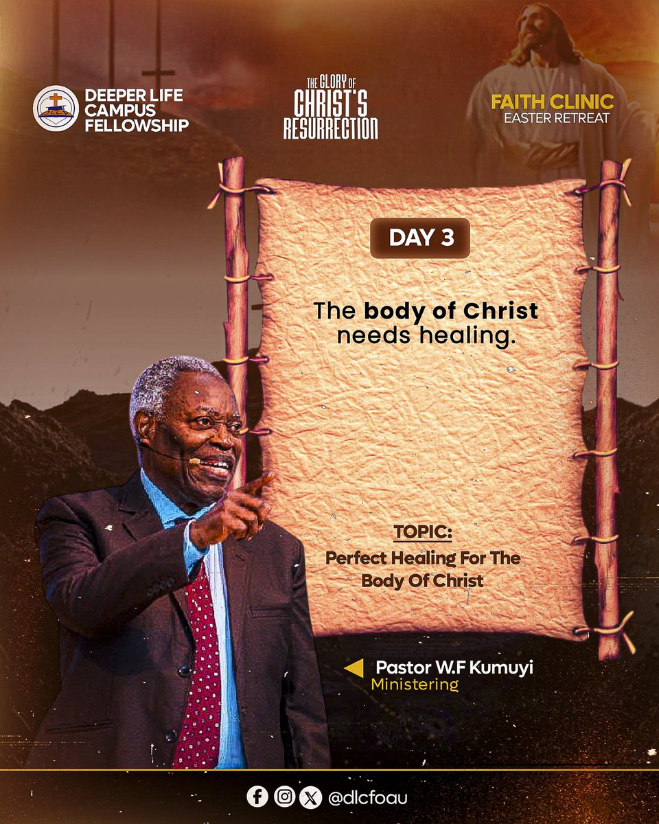 dlcfoau's tweet photo. Day 3 of the #DLER2026

Excerpts from the Faith Clinic focused on Perfect Healing For The Body of Christ.

This morning, we were admonished to prioritize honoring the Body of Christ and recognizing what is out of place, praying with humility for the perfect healing of the body. https://t.co/47Ct9z5YcB