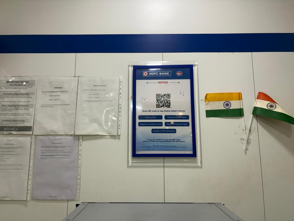 prashant1615's tweet photo. @HDFCBank_Cares @HDFC_Bank 
As usual no cash in your ATM again. I think you should consider displaying timing and dates when in your ATMs cash would be available. For example 
Monday to Thursday - 10am-4pm
Friday - Sunday: No Cash
That will help aam janata like us to be prepared in advance. Thanks