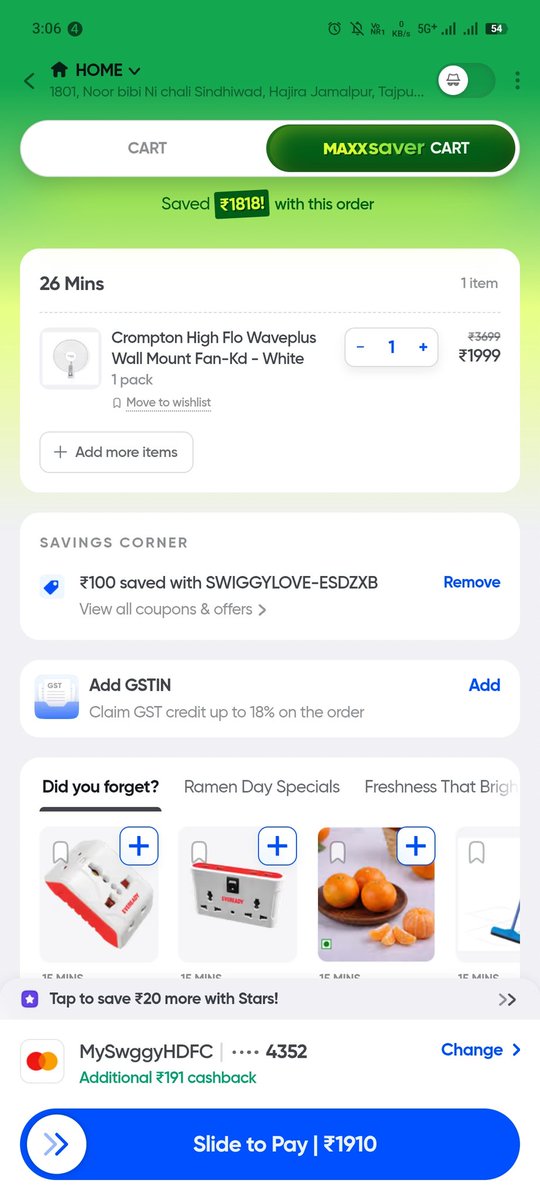 StyPri's tweet photo. @SwiggyCares Okay i m placing this order again can u please comfirm if this will be delivered without fake canclelation? https://t.co/BUVu3eNZx6