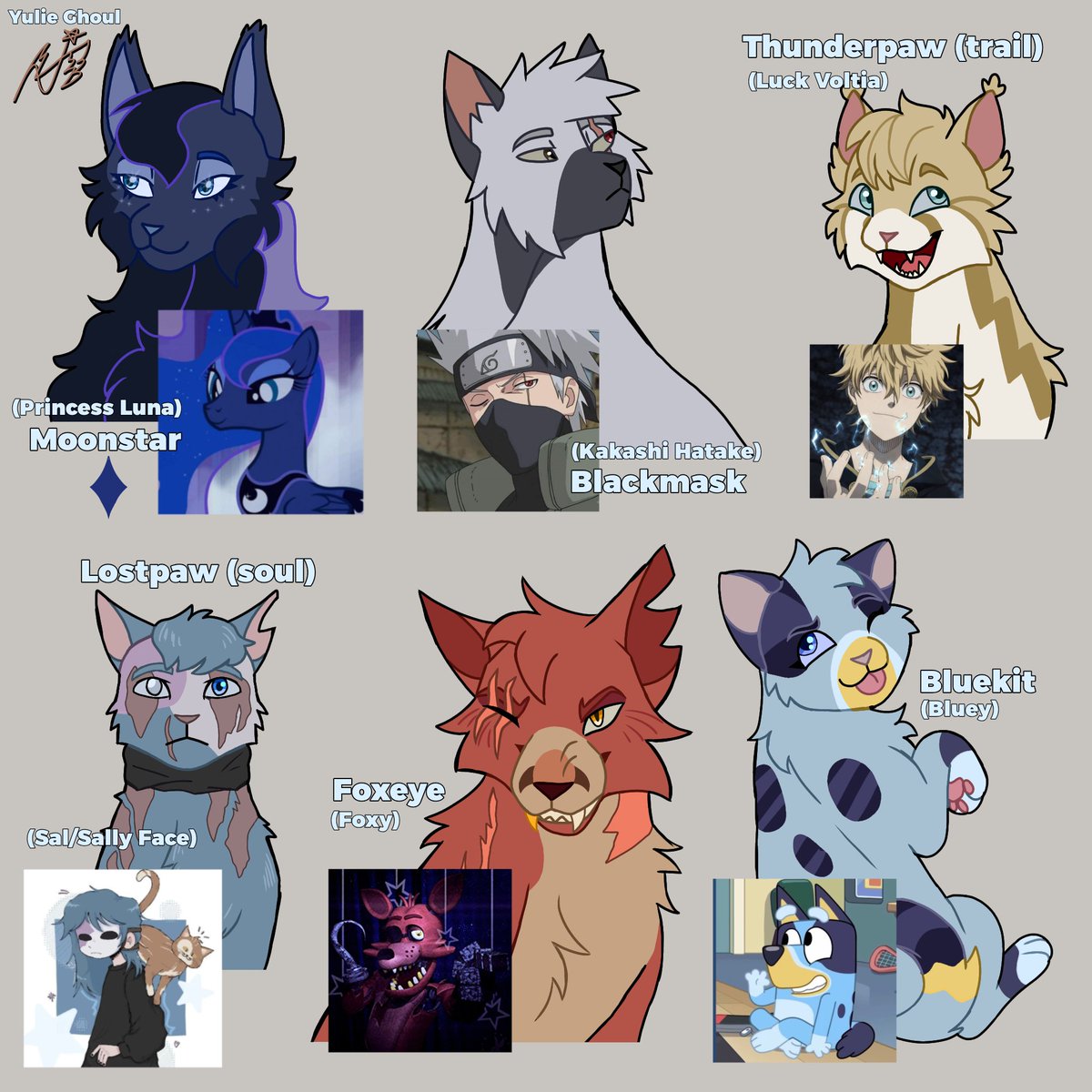 YulieGhoul's tweet image. The original characters that inspired my fanclan
Congratulations if you got it right! 
#warriorcats #wc
