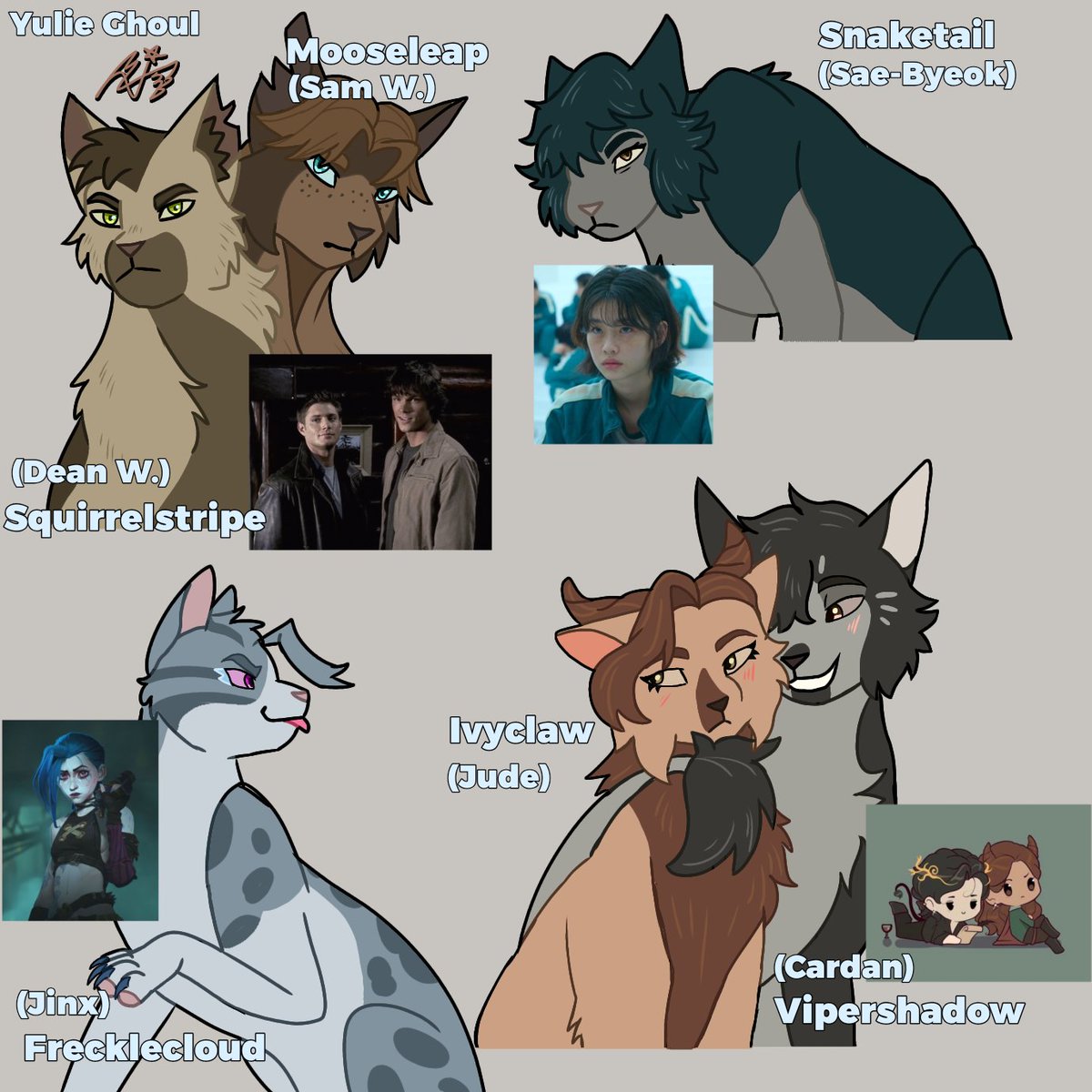 YulieGhoul's tweet image. The original characters that inspired my fanclan
Congratulations if you got it right! 
#warriorcats #wc