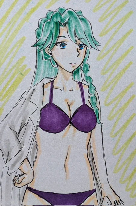 #ゴープリ10周年なので海藤みなみさん3733枚描いてお祝い (1582.1583.1584.1585) コナン見ながら描いてたやつ。 おかげでコナン内容、頭に入ってない。