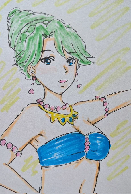 #ゴープリ10周年なので海藤みなみさん3733枚描いてお祝い (1582.1583.1584.1585) コナン見ながら描いてたやつ。 おかげでコナン内容、頭に入ってない。