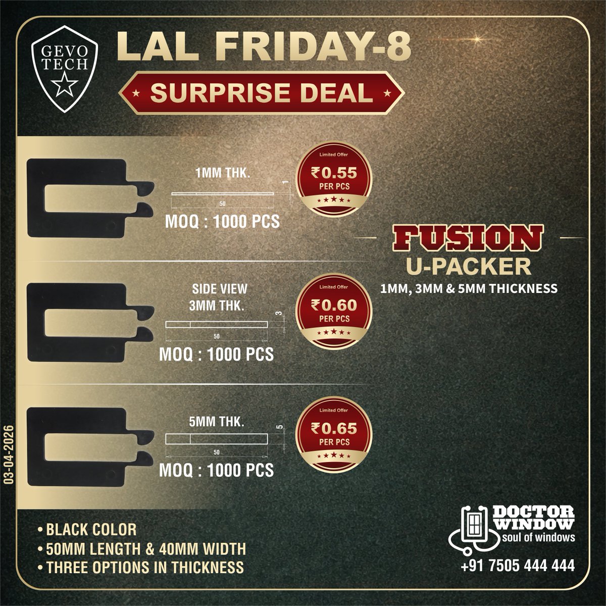 DOCTORWINDOW_IN's tweet image. GEVO TECH MILKWAY WINDOW ROLLER
GEVO TECH FUSION U PACKER (1, 3 &amp;amp; 5mm THICKNESS)
GEVO TECH STAR DOOR ADJUSTABLE ROLLER
GEVO TECH TURBALANCE WOOLPILE PRO 6X10

#doctorwindow #soulofwindows #hardware #hardwareaccessories #door #window #windowroller  #doorroller #woolpile