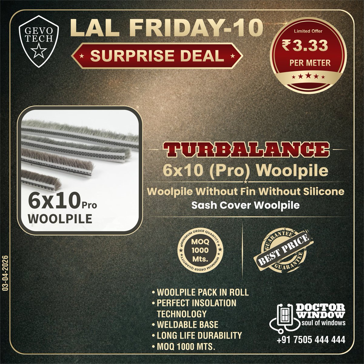 DOCTORWINDOW_IN's tweet image. GEVO TECH MILKWAY WINDOW ROLLER
GEVO TECH FUSION U PACKER (1, 3 &amp;amp; 5mm THICKNESS)
GEVO TECH STAR DOOR ADJUSTABLE ROLLER
GEVO TECH TURBALANCE WOOLPILE PRO 6X10

#doctorwindow #soulofwindows #hardware #hardwareaccessories #door #window #windowroller  #doorroller #woolpile